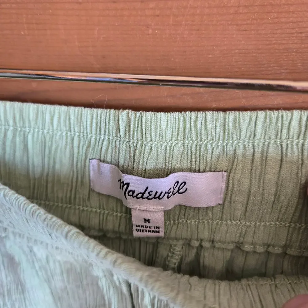 Madewell Light Green Straight Leg Linen Pants - Picture 3 of 6